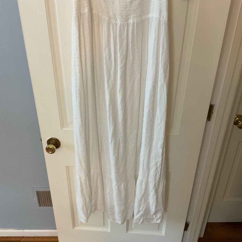 Seraphine Shirred Maternity Nursing Maxi Dress White Swiss Dot US 14 baby shower - Picture 7 of 12